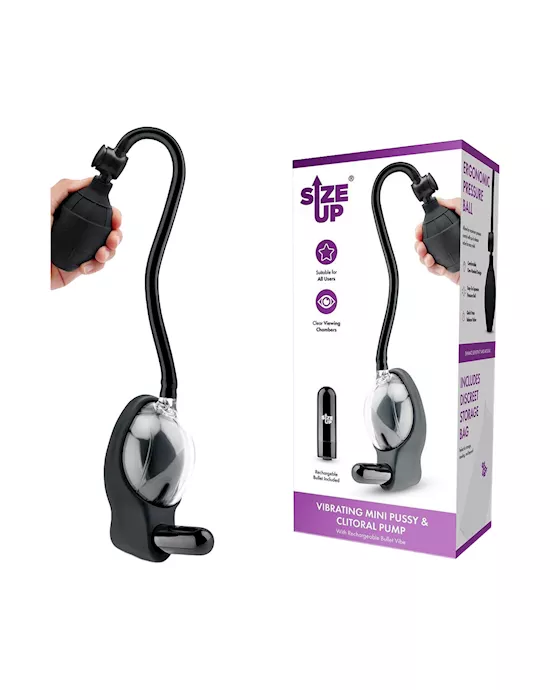 Size Up Vibrating Mini Pussy & Clitoral Pump