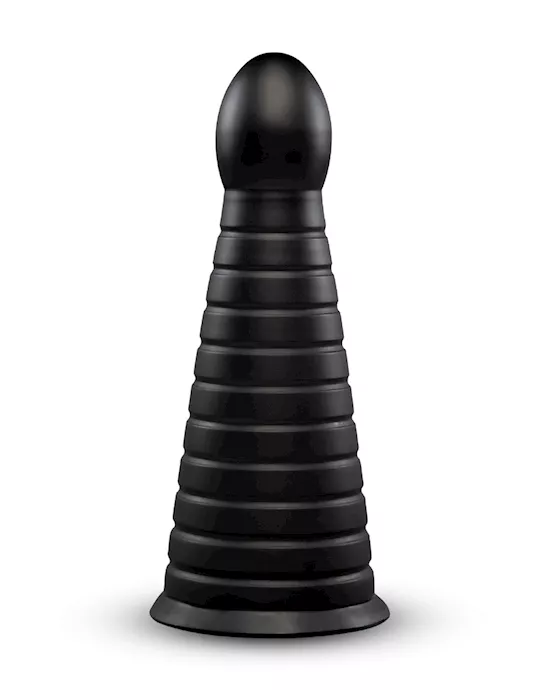 Cone Tapered And Ribbed Dildo 10 Inch