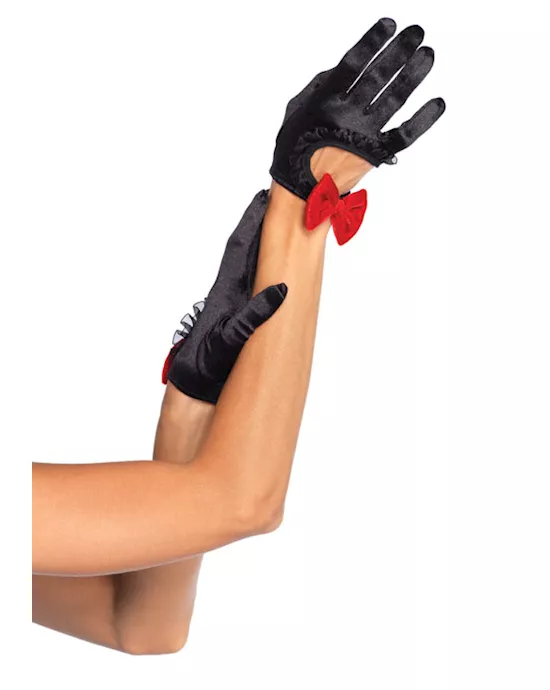 Bq Satin Glove W Velvet Chiffon