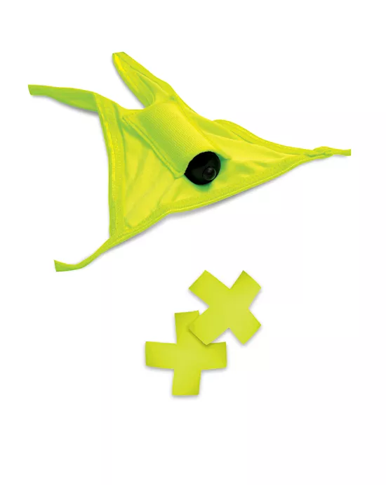 Neon Vibr Panty & Pasty Set Yellow