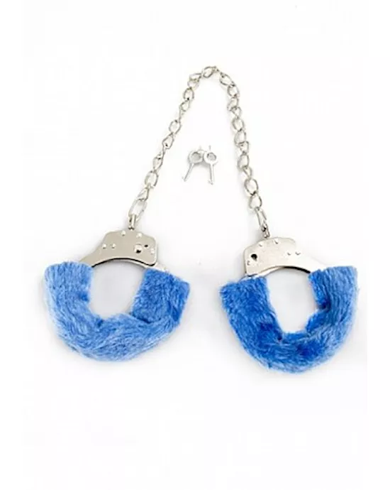 FURRY LEG CUFFS BLUE