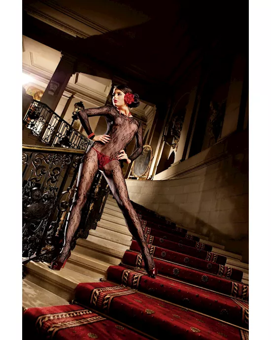 Longsleeve flower lace bodystocking