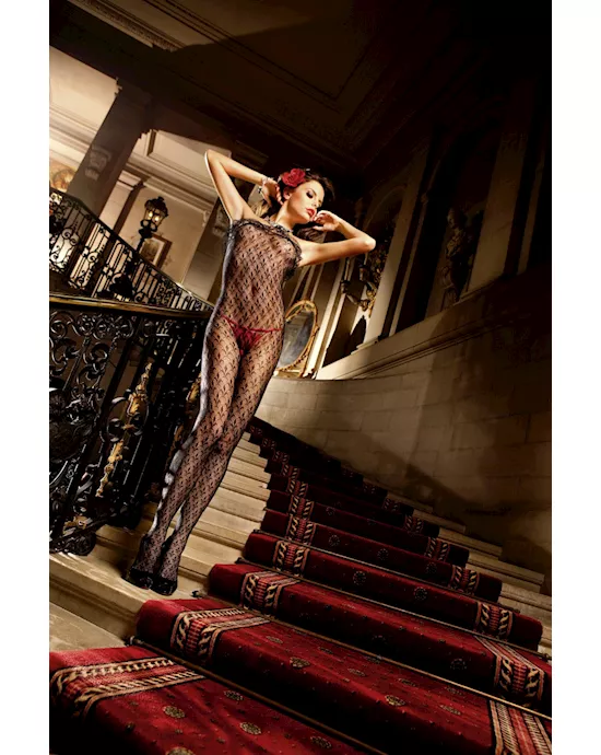 Ruffle lace fleur bodystocking