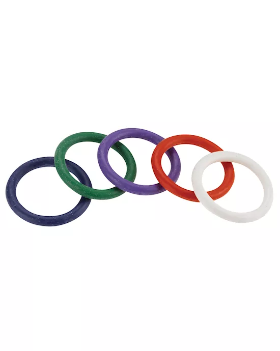 125 Rubber Cock Ring Rainbow Set