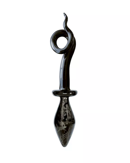 Black Glass Pig Tail Plug
