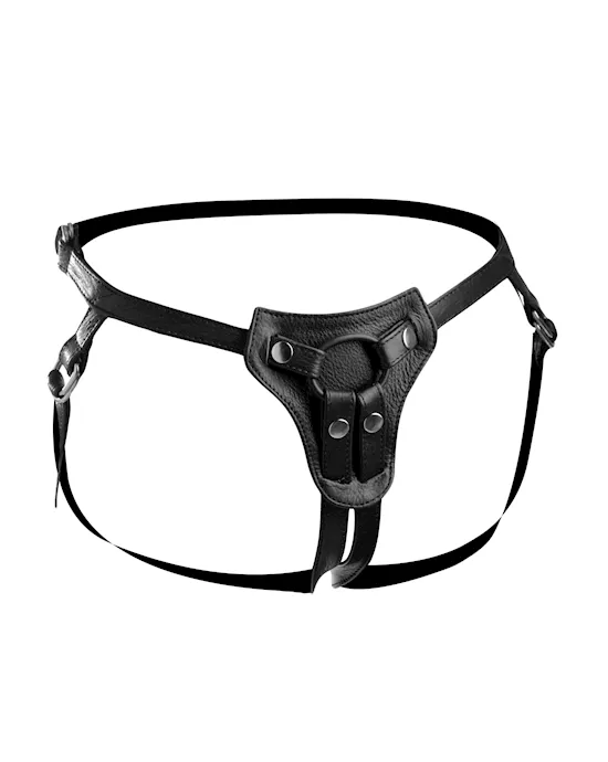 Premium All Access Leather Strap On Harness