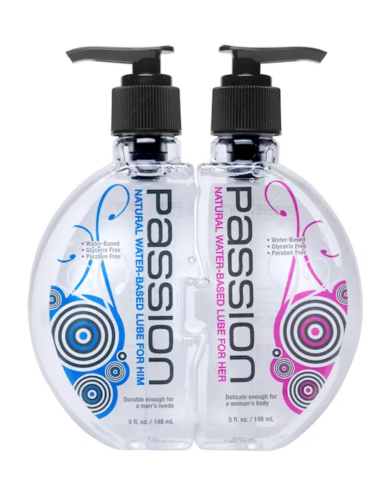 His and Hers Passion Natural Lube Combo Pack 10 oz